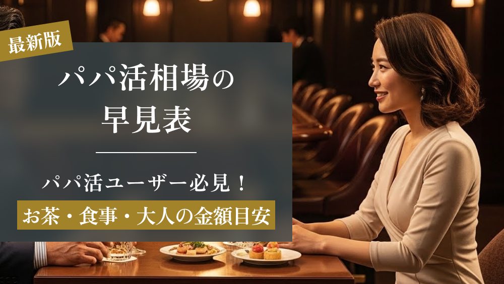 【最新版】パパ活相場の早見表｜お茶・食事・大人の金額目安