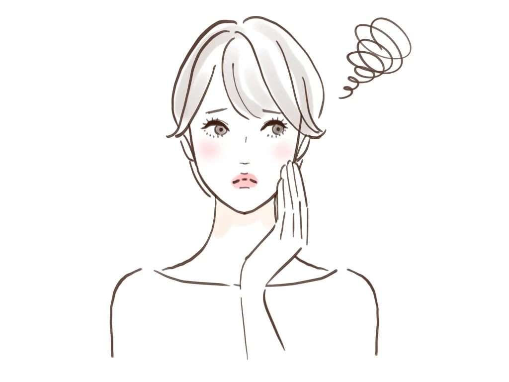 もじゃもじゃマークが出ている女性