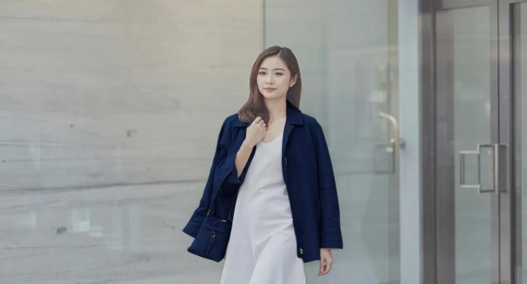 気品あるコーデの40代女性の画像