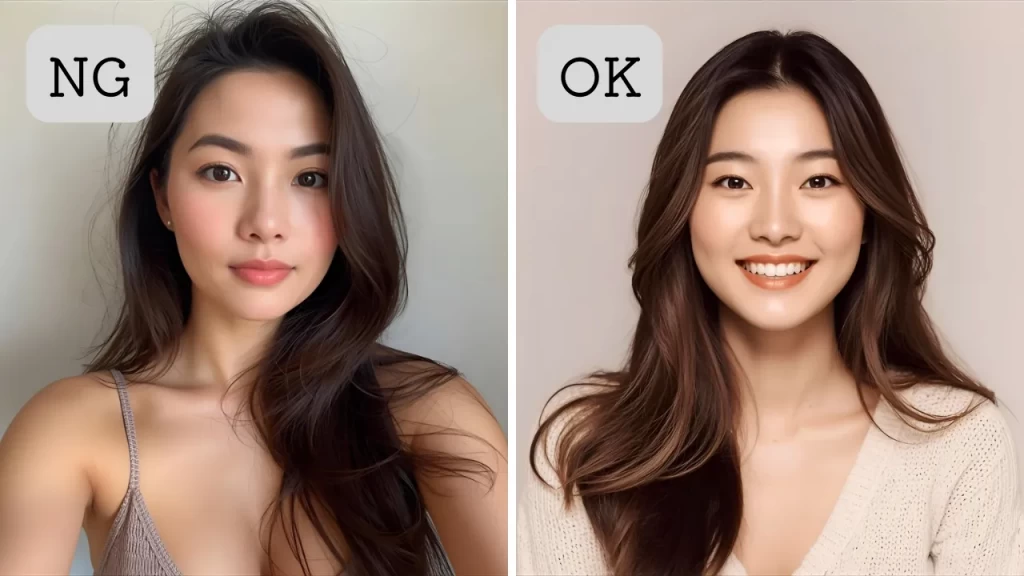 プロフィール写真のNG例とOK例