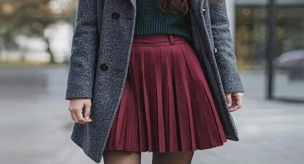 秋冬コーデの女性の画像