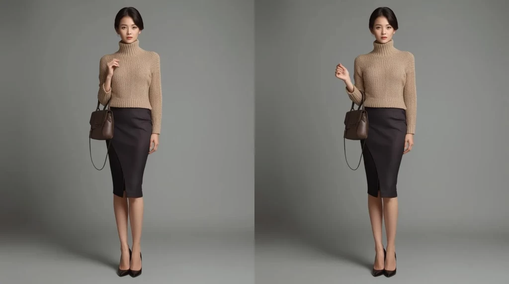 上品な服装をした30代女性の画像