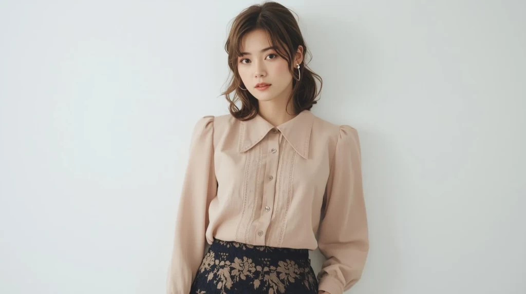 ドレスコードを意識した服装の女性の画像